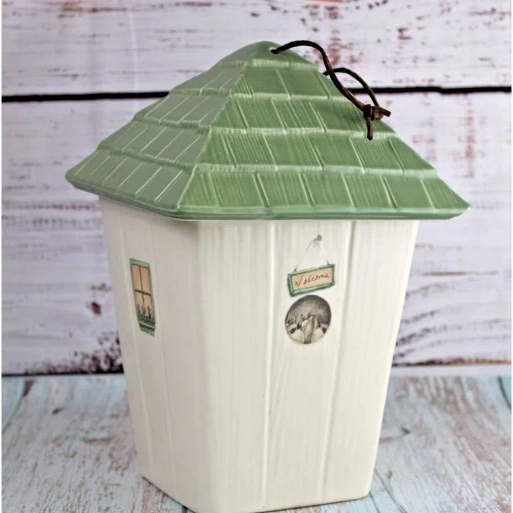 Vintage Pfaltzgraff Naturewood Birdhouse Wall Pocket Planter Made in USA